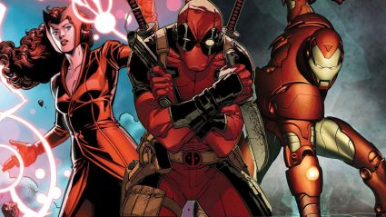 Deadpool, Iron Man, and Scarlet Witch
