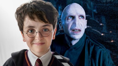 Dominic McLaughlin as Harry Potter and Ralph Fiennes as Lord Voldemort