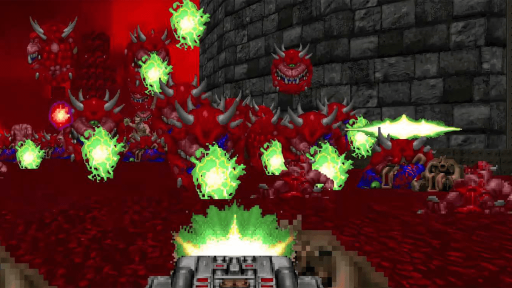 A screenshot from Doom (1993).