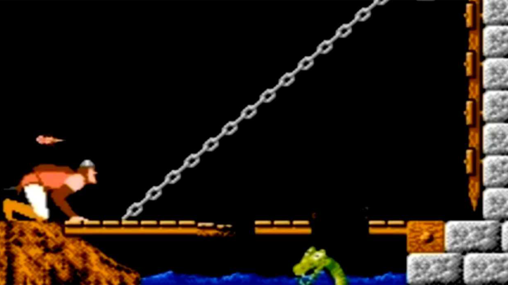 A screenshot from Dragon’s Lair on the NES.