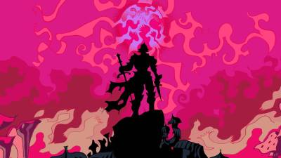 Key art of Dread Delusion featuring a knight standing on a cliff.