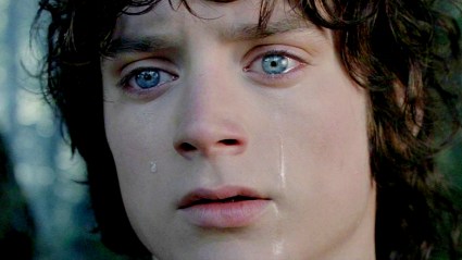Frodo (Elijah Wood) crying in The Lord of the Rings