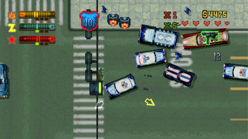 A screenshot from Grand Theft Auto on the PlayStation.