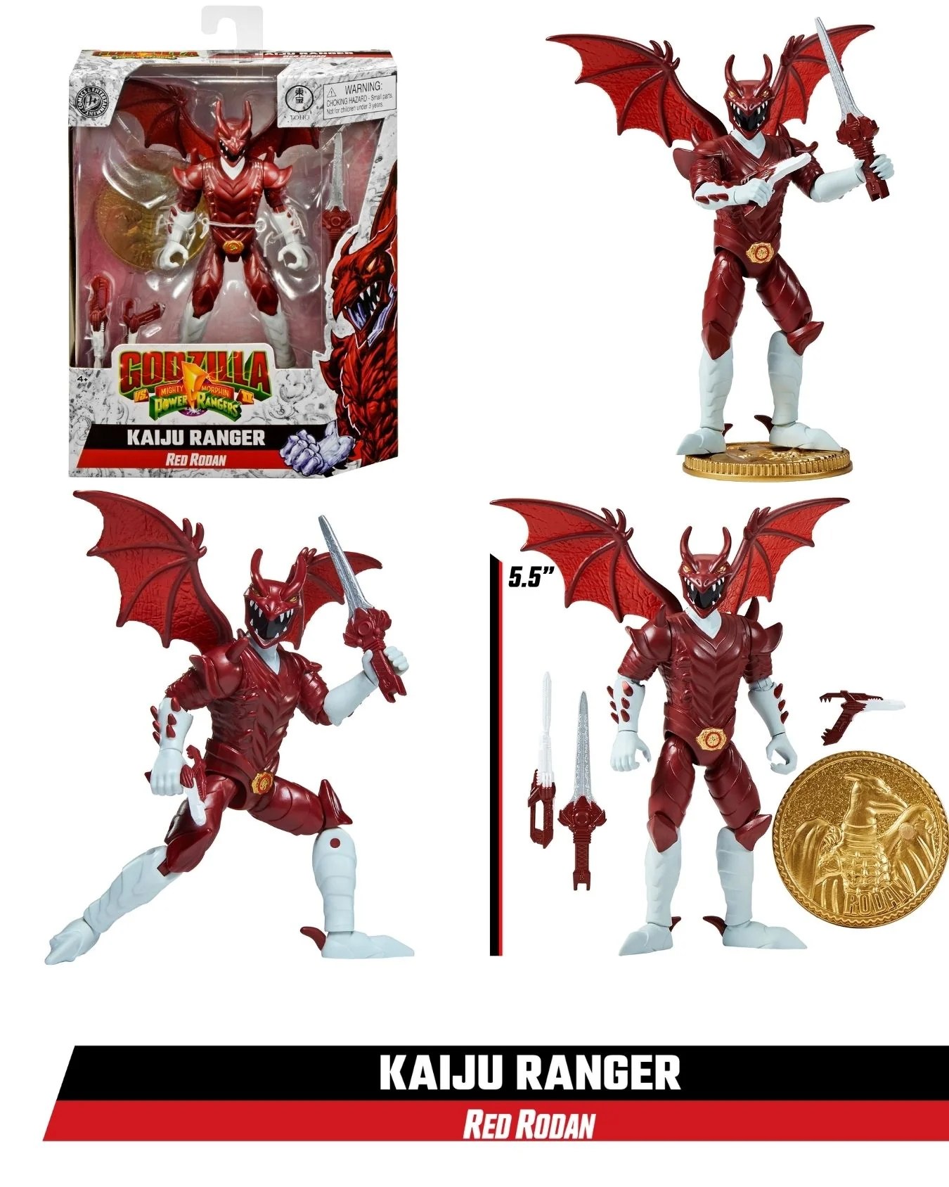 Rodan Ranger Godzilla vs. Power Rangers Kaiju Figures Are Finally Available (And ...