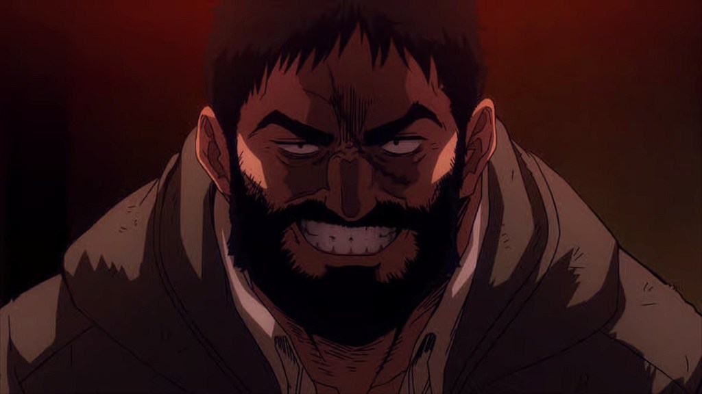 Knuckleduster smiling in My Hero Academia: Vigilantes Season 2, Episode 5