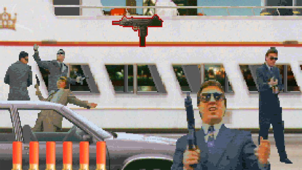 A screenshot from Lethal Enforcers.