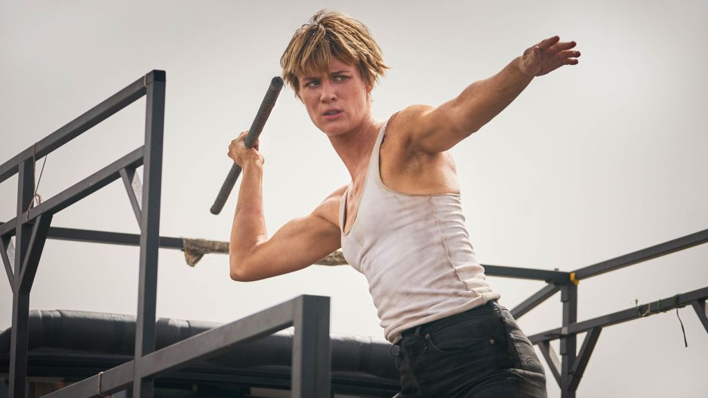 Mackenzie Davis as Grace in Terminator Dark Fate