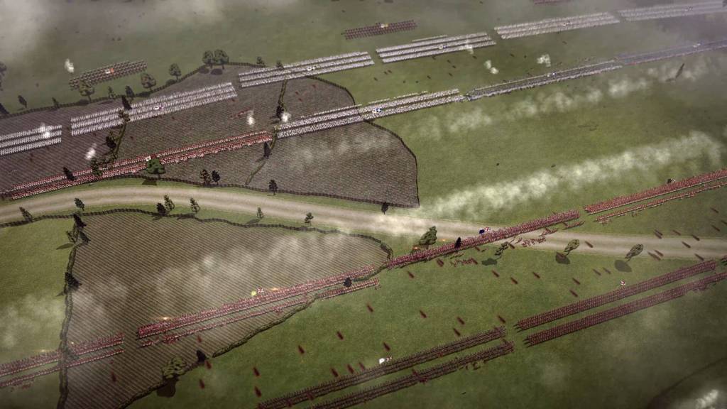 Two huge lines of soldiers shooting at each other in Master of Command.