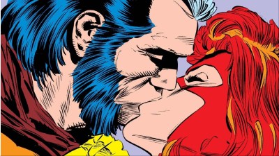 Wolverine and Jean Grey kissing in Inferno