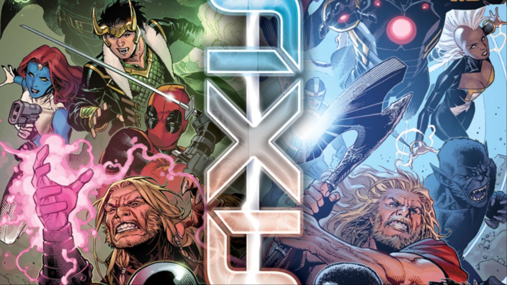 The heroes and villains of the Marvel Universe in AXIS