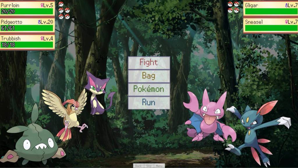 Pokemon battling each other in Pokemon Academy Life Forever
