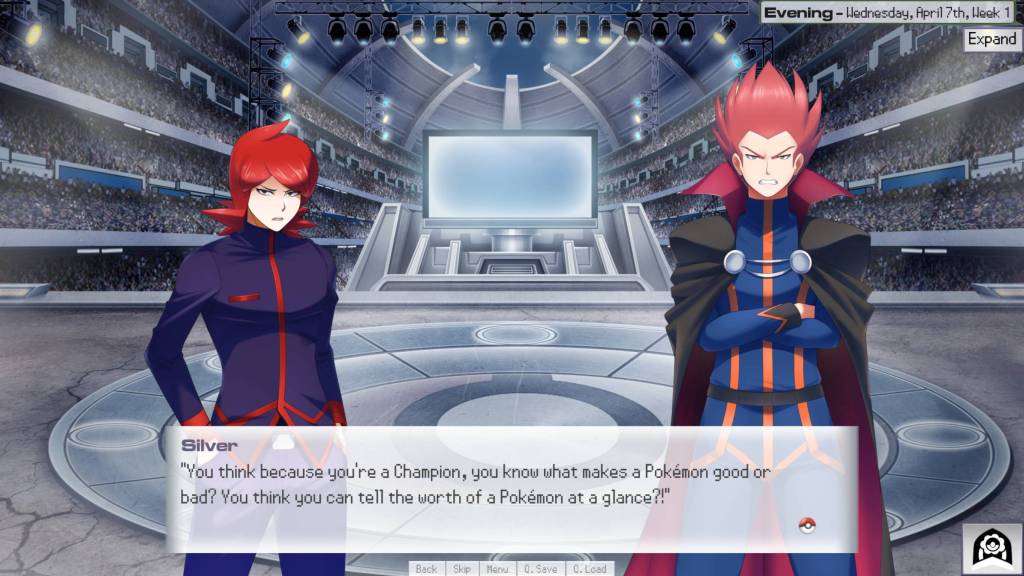 Two characters talking to each other in Pokémon Academy Life Forever