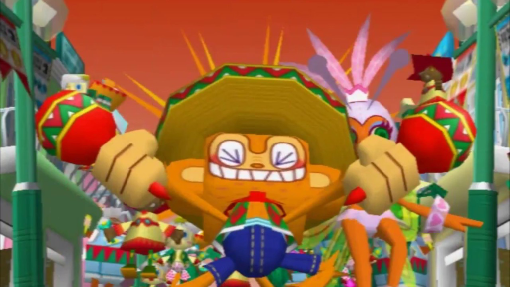 A screenshot from Samba de Amigo.