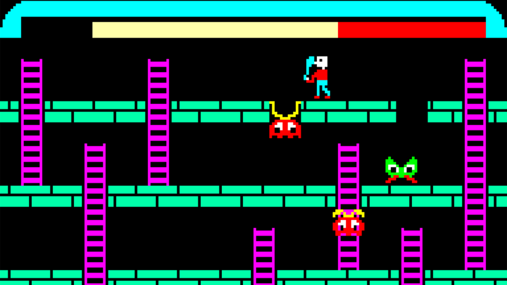 A screenshot from Space Panic.