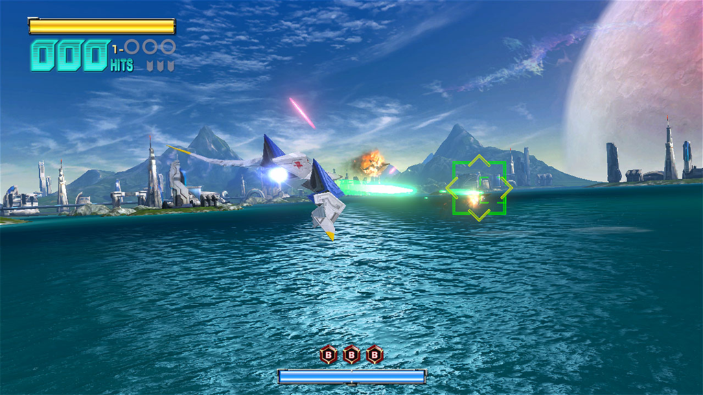 A screenshot from Star Fox Zero.