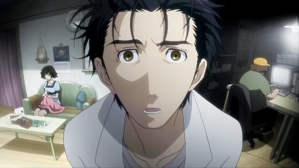 Okabe in Steins;Gate's first episode