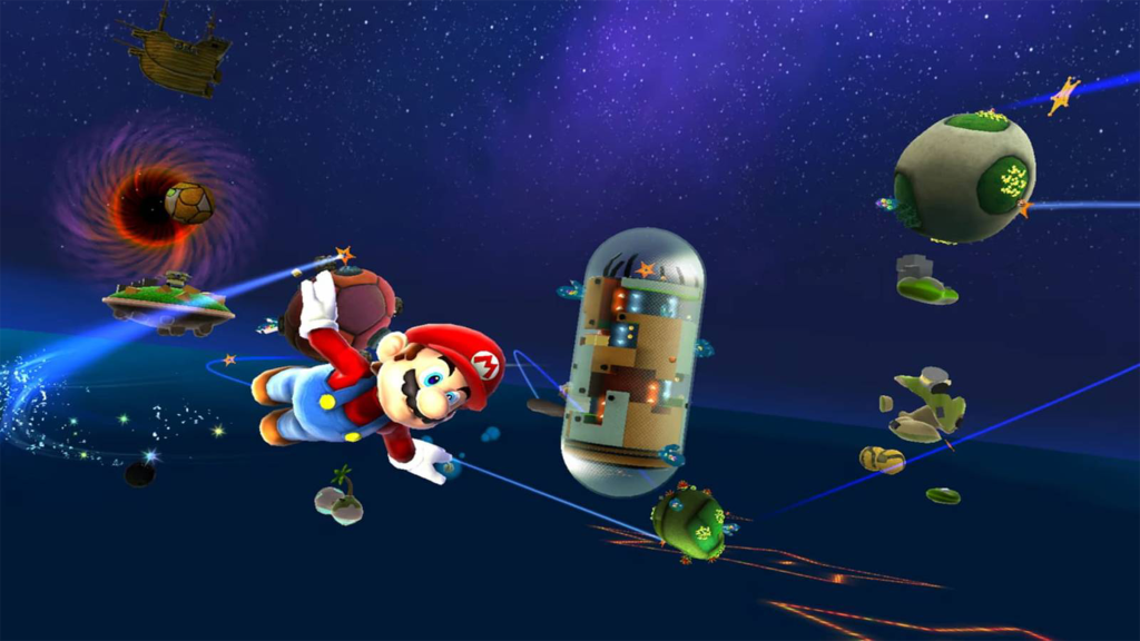 A screenshot from Super Mario Galaxy