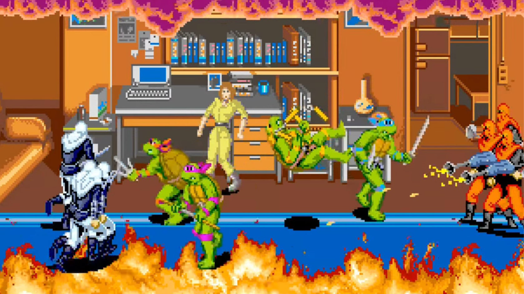 A screenshot from Teenage Mutant Ninja Turtles.