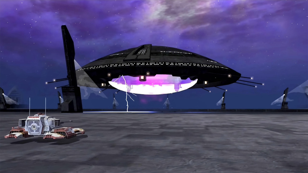 A screenshot from Star Wars: The Clone Wars, showing the Dark Reaper.