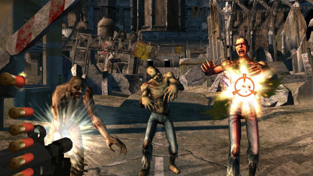 A screenshot from The House Of The Dead 2.