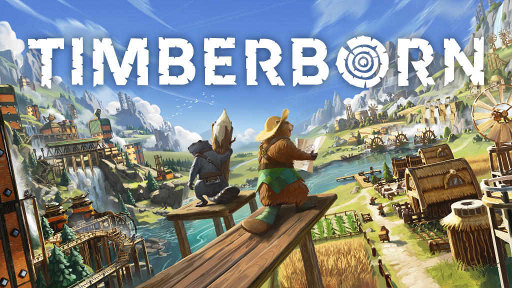 Promotional art for Timberborn with the game's logo.