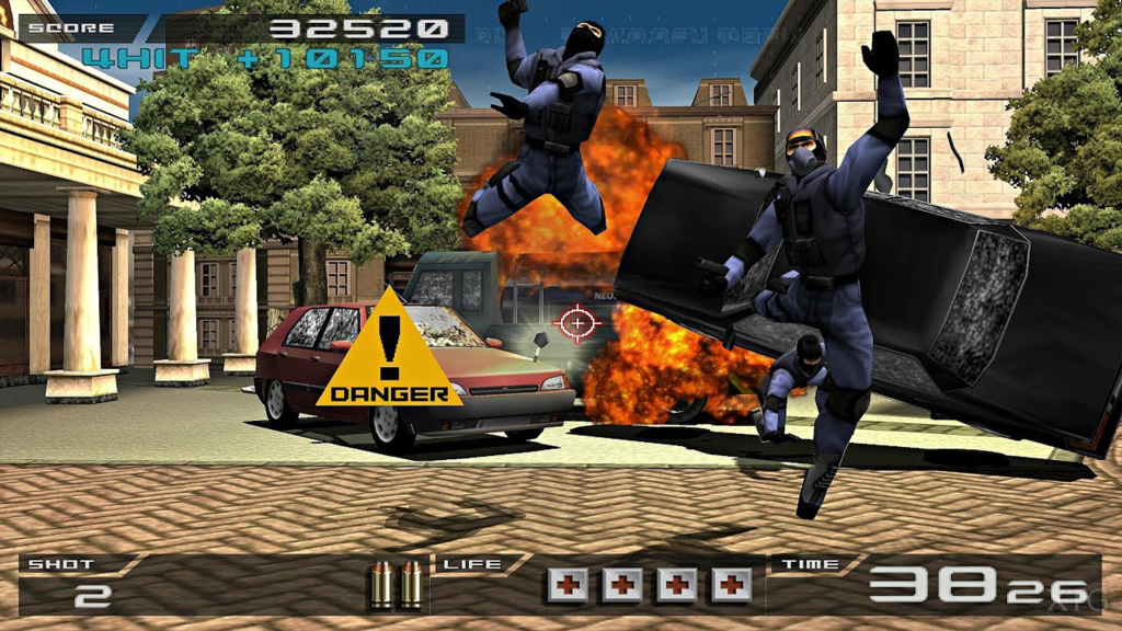 A screenshot from Time Crisis 2.