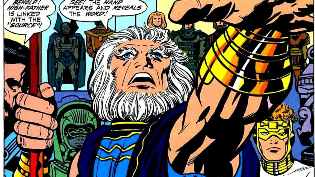 Highfather talking to the New Gods