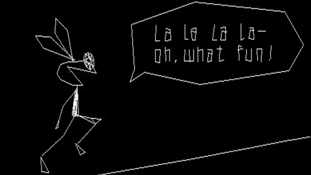 A screenshot from Vib-Ribbon on the PlayStation.