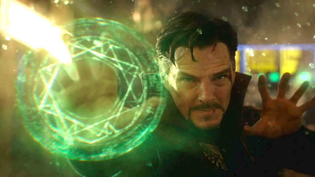 Doctor Strange using the Time Stone in the MCU