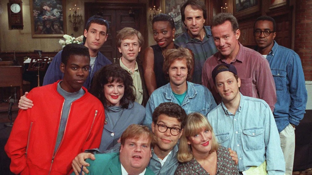 The cast of Saturday Night Live in 1992