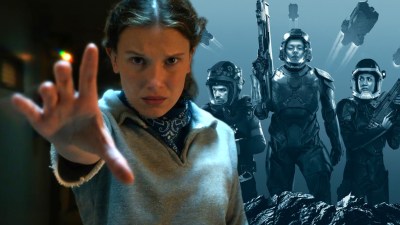 Split image of Eleven in Stranger Things and a promotional image for The Expanse