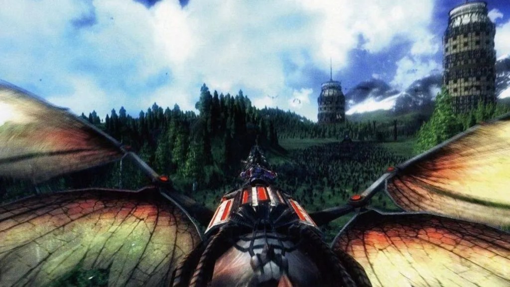 The player riding a dragon in AionGuard.