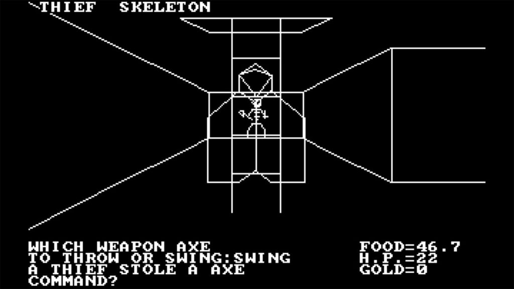 A screenshot from Akalabeth: World of Doom.