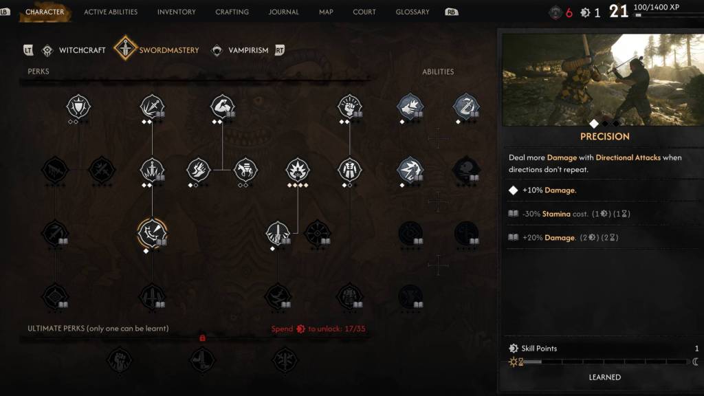 Blood of the Dawnwalker skill tree