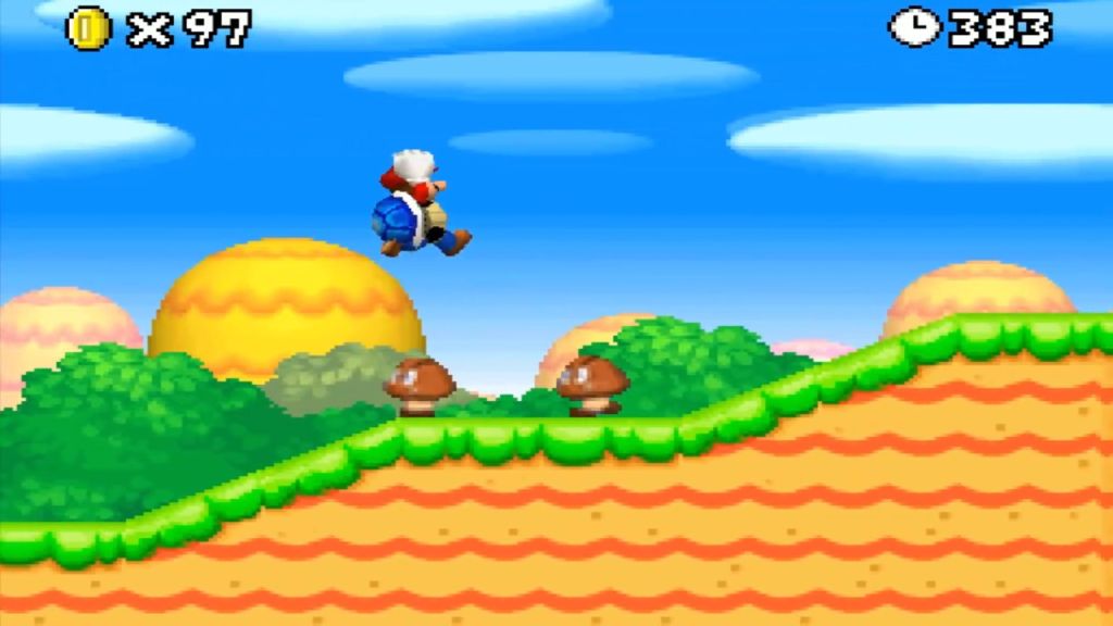 Blue Shell power up in New Super Mario Bros