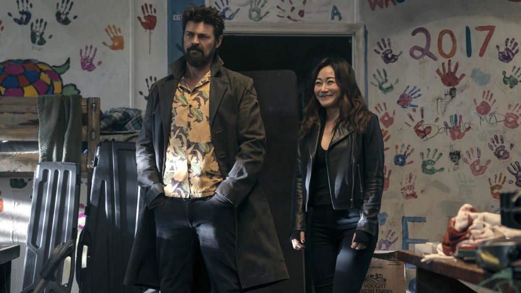 Butcher and Kimiko standing next to each other in The Boys Season 5
