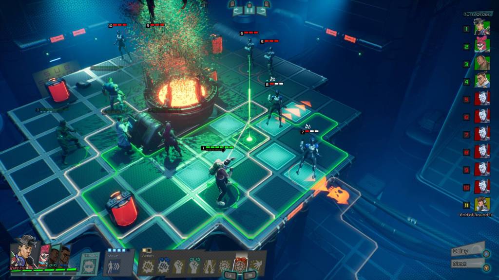 The player controlling a group of heroes across a grid map in Capes.