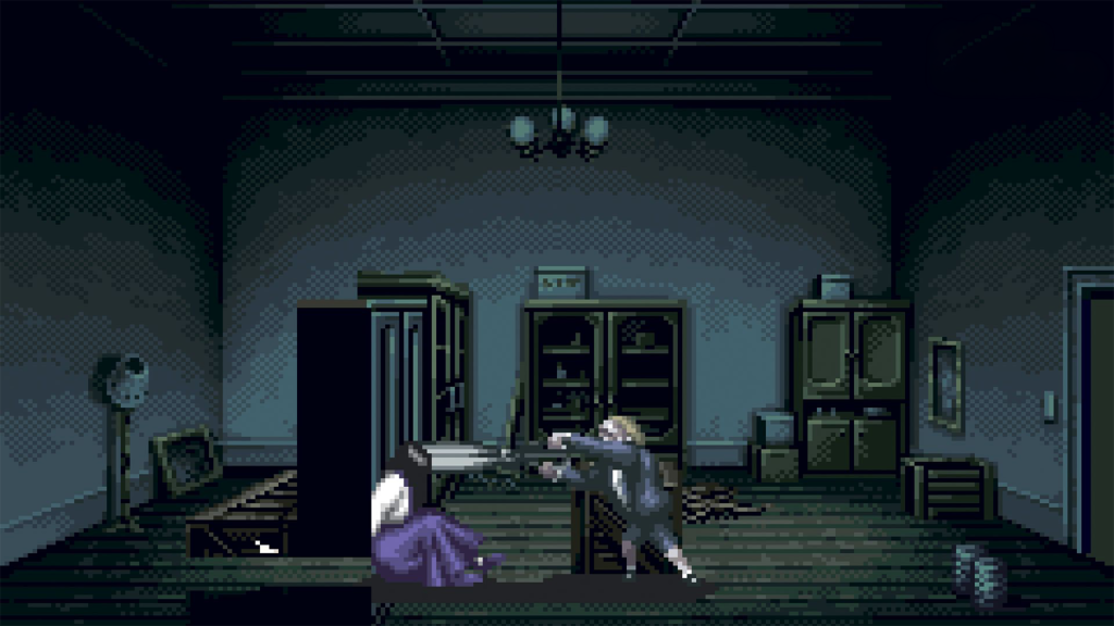 A screenshot from Clock Tower on the Super Nintendo.