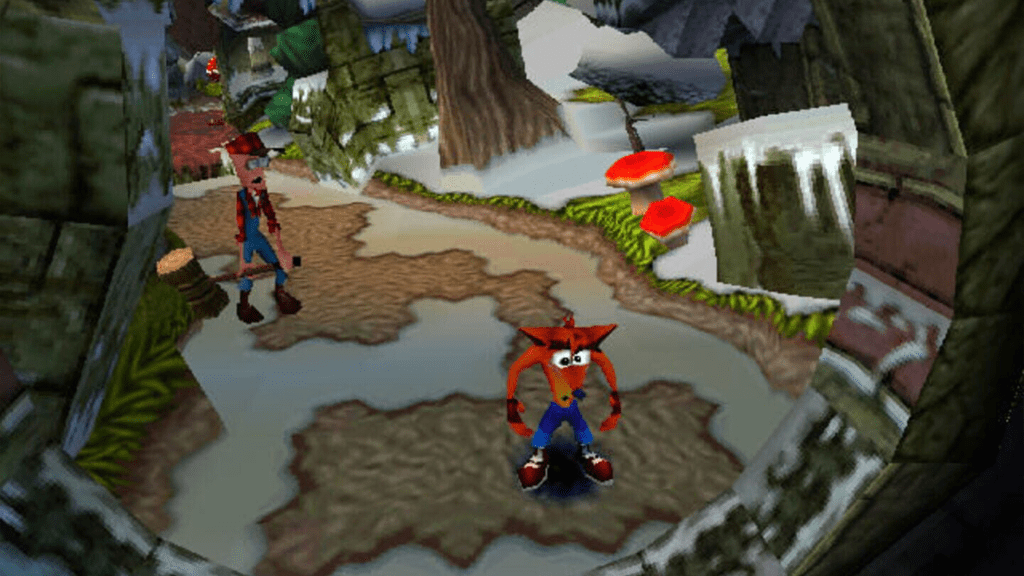 A screenshot from Crash Bandicoot 2: Cortex Strikes Back on the Sony PlayStation.