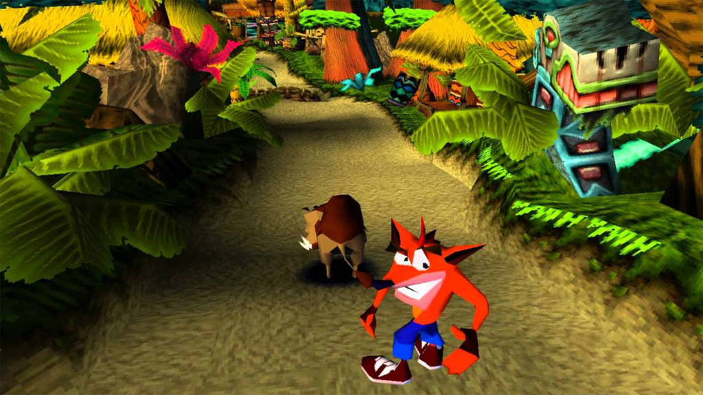 A screenshot from Crash Bandicoot on the Sony PlayStation.