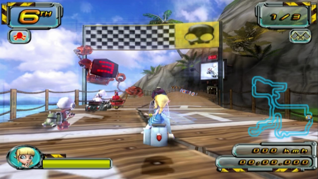 A screenshot from Crazy Frog Racer 2 on the PlayStation 2.