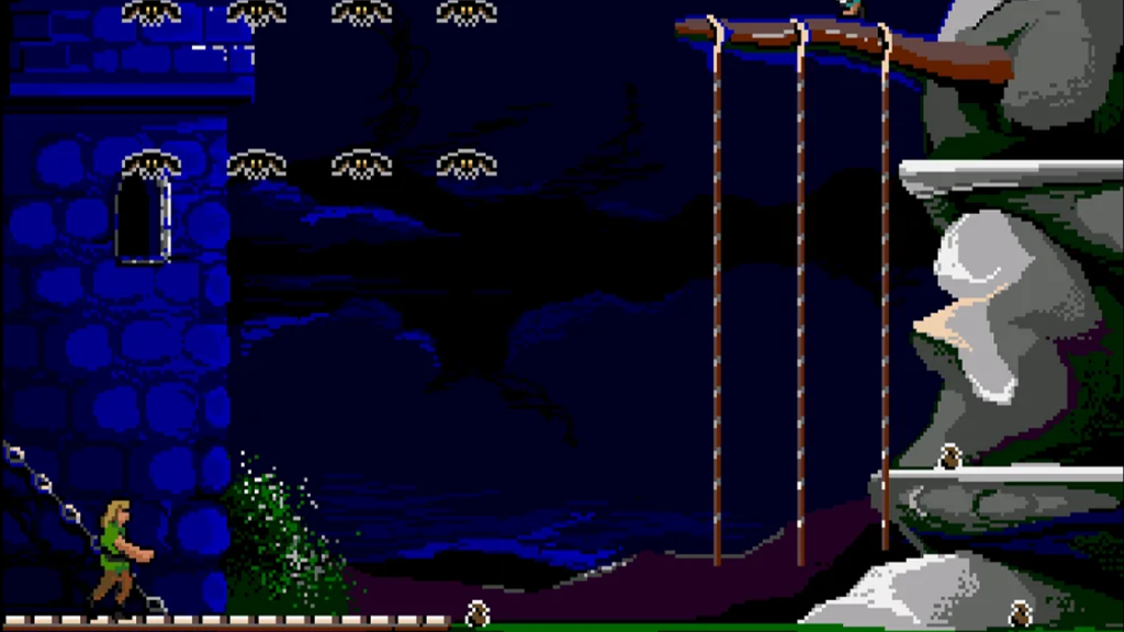 A screenshot from Dark Castle on the Sega Genesis.