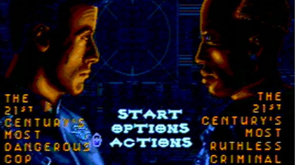 The title screen from Demolition Man.