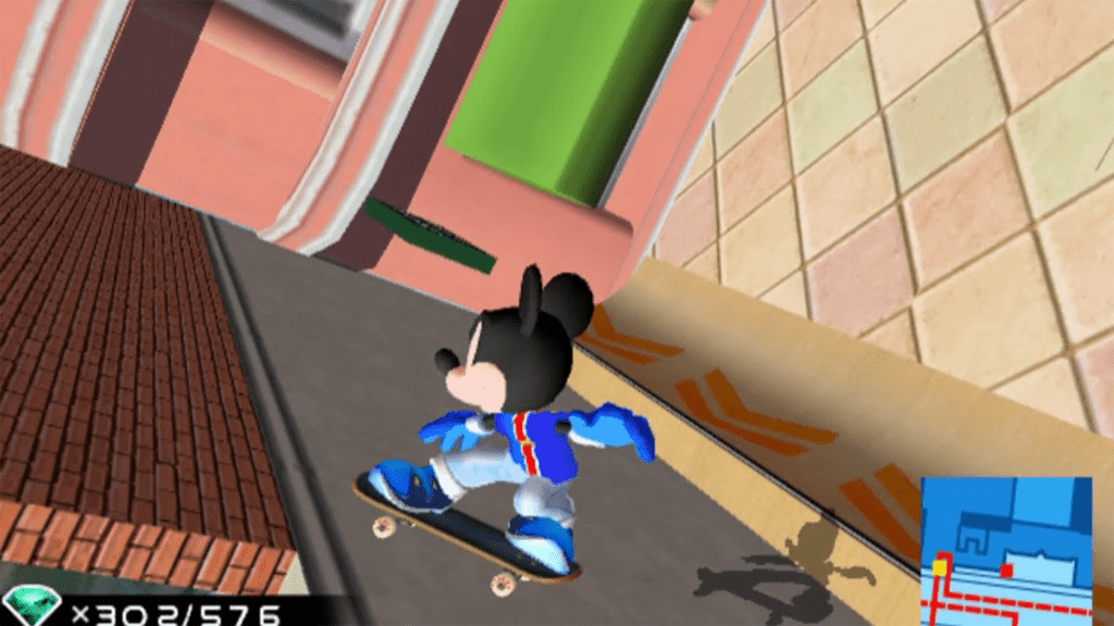 A screenshot from Disney Sports Skateboarding on the Nintendo GameCube.