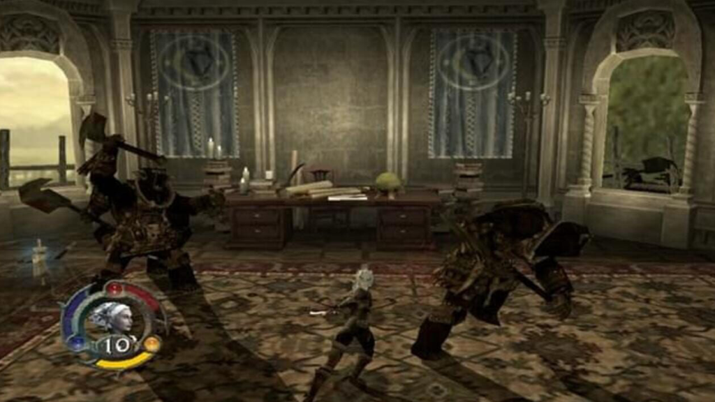 A screenshot from Forgotten Realms: Demon Stone on the Xbox.