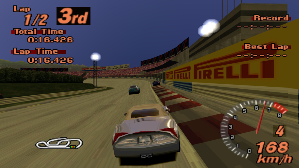 A screenshot from Gran Turismo 2 on the Sony PlayStation.