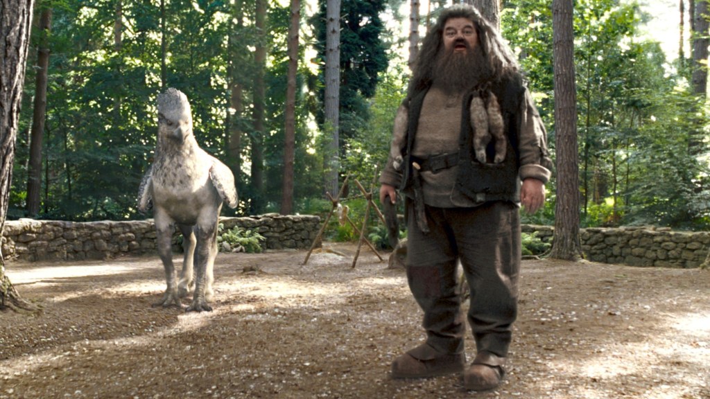 Buckbeack and Hagrid in Harry Potter