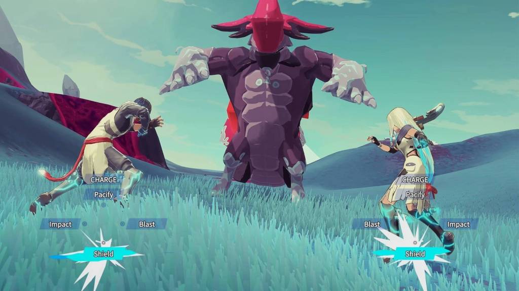 Yu and Kay fighting a boss in Haven.