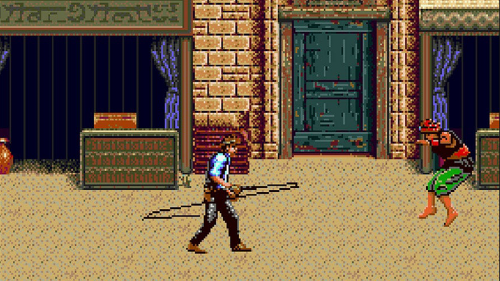 A screenshot from Instruments of Chaos Starring Young Indiana Jones on the Sega Genesis.