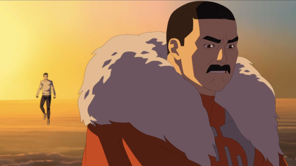 Thragg turning away from Mark in Invincible Season 4's finale